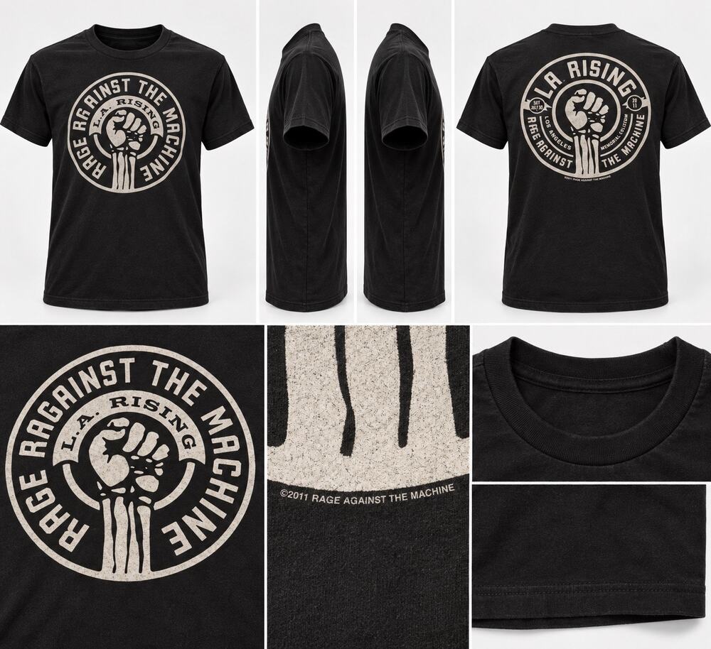 Rage Against The Machine LA Rising 2011 T-Shirt Tour Tee